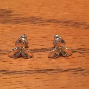 Silver Tone Flower Earrings